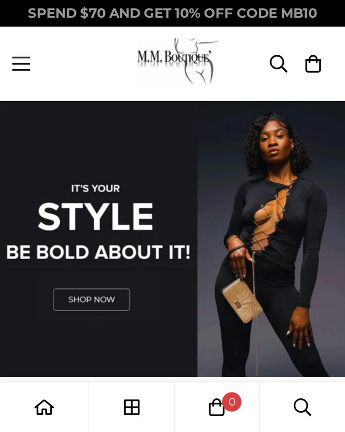 Matt Matt Boutique Shopify website homepage